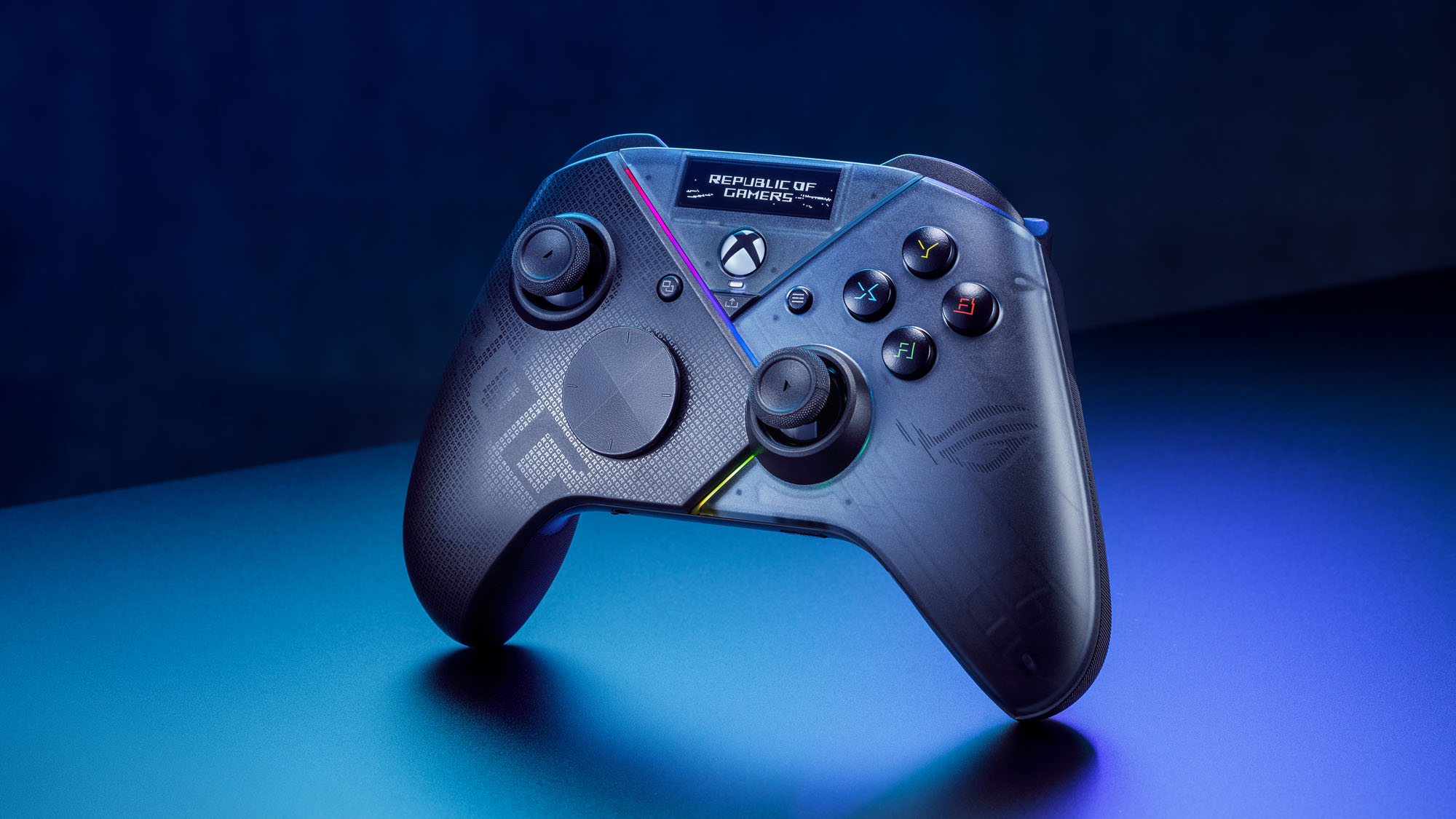 The front of the ROG Raikiri Pro controller.